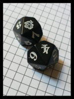 Dice : Dice - 10D - Vampire Dice Black with White Numerals and Rose